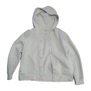 White Stag Women's Quilted Button-Up Hoodie - Tan Sesame - Size Medium (8-10)
